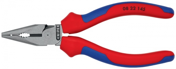Knipex Spitz-Kombizange145mm schwarz atramentiert, Kopf poliert, 2K-Griff